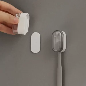 Toothbrush Holder Dust-free Innovative Essential For Home Dustproof Toothbrush Holder Stylish Design Feature Wall-mounted - Image 3