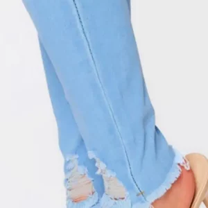 Women Fashion Stretch Ripped Distressed Skinny High Waist Denim Pants Trousers Slim Jeggings Ladies Spring Autumn Wear - Image 2