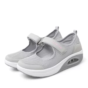 Women Tennis Shoes New Hook Loop Air Cushion Shoe Non-slip Sole Breathable Female Casual Increase Footwear Outdoor Walk Sneakers - Image 6