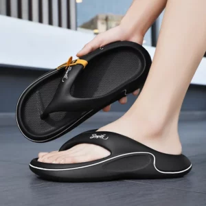 2024 Summer New Men's Flip Flops Indoor Outdoor Beach Sandals Thick Soft Sole Bathroom Slides Shoes Man Non-slip Home Slippers - Image 4
