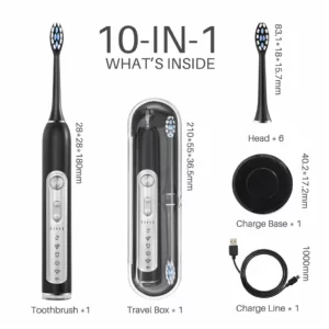 SUBORT Super Sonic Electric Toothbrushes for Adults Kid Smart Timer Whitening Toothbrush IPX7 Waterproof Replaceable Heads Set - Image 6