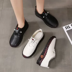 Sneakers Women Shoes Loafers Lace Up Leather Flat New Spring Casual comfortable Mom Shoe Mujer Zapatos Chaussure Femme - Image 6