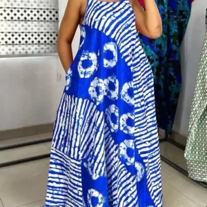 Plus Size 5XL VONDA Bohemian Printed Maxi Dress 2024 Summer Sleeveless Party Beach Sundress Tank Long Vestido Casual Loose Robe - Image 4