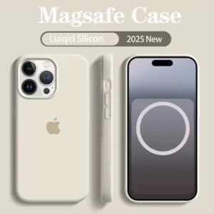 Original Magsafe Magnetic Liquid Silicone Soft Case for Apple iPhone 16 15 13 12 14 Pro Max Wireless Charging Full Logo Cover - Image 2