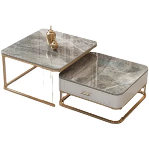 Square Low Coffee Table Storage Drawers Living Room Modern Table Household Son Mother Combination Rock Plate Furniture Simple - Image 6