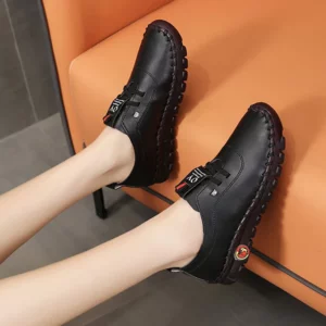Sneakers Women Shoes Loafers Lace Up Leather Flat New Spring Casual comfortable Mom Shoe Mujer Zapatos Chaussure Femme - Image 2