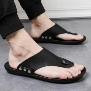 YRZL Slippers Summer Flip-Flops for Men Beach Slippers Brown Sandals Comfortable Shoes Non-Slip Bathroom Shoes Men Slides - Image 5