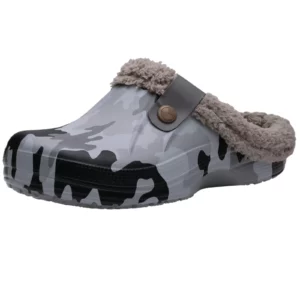 Kidmi Fashion Men Fur Shoes Winter Fuzzy Men Garden Shoes Soft Waterproof Shoes For Men Indoor and Outdoor Antiskid Houes Shoes - Image 1