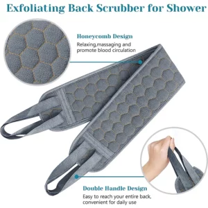 3pcs/set Body Scrubber Set Back Scrubber Bath Glove Shower Brush Exfoliating Scrub Sponge Loofah Dead Skin Removal Bathing Tools - Image 4