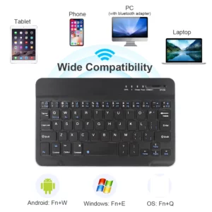 Keyboard Wireless Bluetooth 2.4G Russian/English Keycaps Mouse Combo USB C Receiver For MacBook iPad PC Tablet Rechargeable - Image 5
