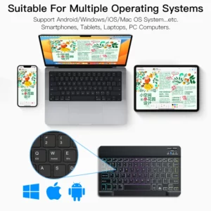 Wireless Bluetooth Keyboards For Android iOS Windows Mini Backlight Keyboard For Apple Xiaomi Samsung Tablet Keyboard and Mouse - Image 6