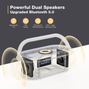 COSLUR S29 Bluetooth Speaker 1800Mah Battery Supports 15W Wireless Charging Digital Clock Display Night Light Alarm Clock - Image 5