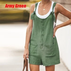 2024Casual Summer Solid Loose Strap Jumpsuit For Women Body Donna Roupa Feminina Tenue Sexy Femme Enteritos Mujer Bodycon Shorts - Image 6