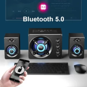 HIFI 3D Stereo Speakers Colorful LED Light Heavy Bass AUX USB Wired Wireless Bluetooth Audio Home Theater Surround Sound Bar TV - Image 5