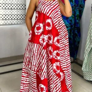 Plus Size 5XL VONDA Bohemian Printed Maxi Dress 2024 Summer Sleeveless Party Beach Sundress Tank Long Vestido Casual Loose Robe - Image 1