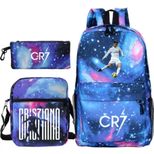 New 3pcs CR7 Backpacks Simple Style Lightweight Boys Girls School Bags Capacity Teens Laptop Backpack Women Men Travel Mochilas - Image 6