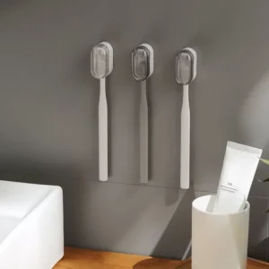 Toothbrush Holder Dust-free Innovative Essential For Home Dustproof Toothbrush Holder Stylish Design Feature Wall-mounted - Image 5