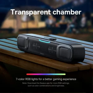 Baseus DS10 Desk Mini Soundbar Speaker Bluetooth 5.3 Triple-Mode Audio 3D Soundscape Surround SubwooferSound Box for Laptop PC - Image 4