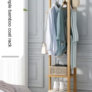 Phyllostachys Pubescens Coat Racks All Solid Wood Floor Mounted Hanger Bold Hanging Rod Multi Function Simplicit Home Furniture - Image 2