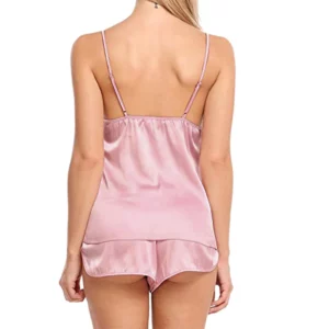 Women Pajamas Lingerie Set Satin Silk Camisole Shorts Sets Sleepwear Top And Shorts Nightwear Suits Sleeveless Underwear Tops - Image 2