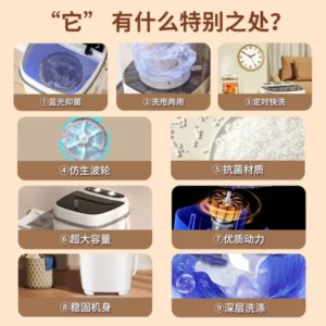 7.5L large capacity washing machine, mini mini semi-automatic household washing and drainage integrated dormitory laundry socks - Image 5