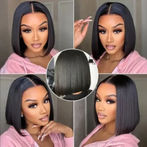 Bone Straight Short Bob Wigs Glueless Lace Front Human Hair Wigs 13x4 HD Transparent Lace Frontal Wig for Women Pre Plucked 180% - Image 5