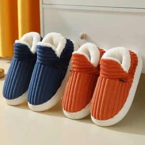 Evshine Women Fur Plush Slippers Men Winter Furry Fashion Warm Ankles Plush Cozy Slides For Home Indoor Soft Sole Cotton Shoes - Image 5