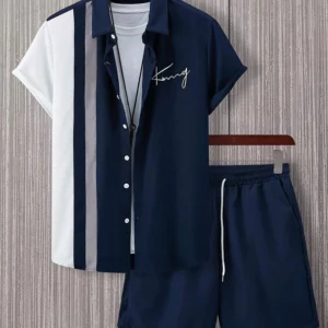 Summer Men's Short-sleeved Shirt And Beach Shorts Set Outdoor Sports Comfort Men's Shorts Daily Urban Street Men's Casual Shirt - Image 3