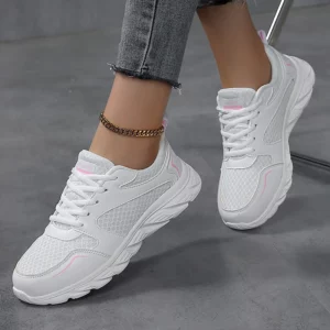 Lady Fitness Women Breathable Sneakers Woman Casual Shoes Cushion Female Comfortable Low Top Sock Sneakers Non-slip Walking Shoe - Image 1