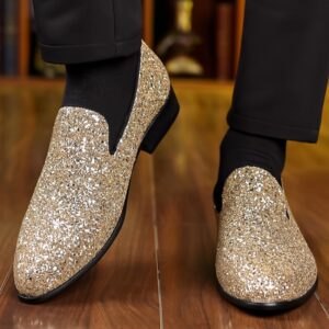Luxury Loafers Men Shoes Gold Silver Sequin Wedding Shoes Fashion Designer Slip on Flats High Quality Men Formal Party Shoes New - Image 5