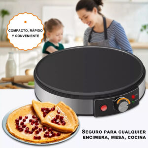 Electric Griddle Crepe Maker Cooktop - Nonstick Griddle Crepes Maker with LED Indicator Lights Adjustable Temperature Control - Image 7