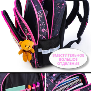 Orthopedic School Bags For Girls Cartoon Cat 3D Folded Backpacks Girl Waterproof Children School Bag Kids Mochila Escolar - Image 4