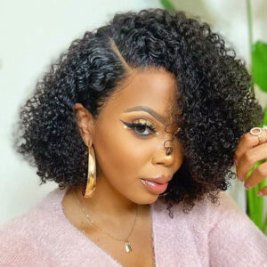 Kinky Curly Bob Cheap Wig Lace Frontal Human Hair Wigs 100% Brazilian Glueless Short Water Curly ForWomen 180Density Wear And Go - Image 7