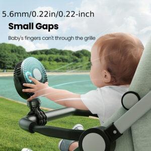 Xiaomi Mini Portable Stroller Fan Detachable 3 Speed ​​Rechargeable 360° Rotating Cooling Fan for Car Seat Baby Crib Travel - Image 5