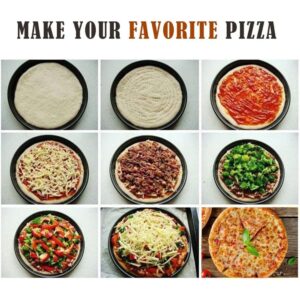 Nonstick Carbon Steel Pizza Pan Round Pizza Baking Tray with Holes for Crispy & Bubbly Home Restaurant Kitchen Baking Tools - Image 4