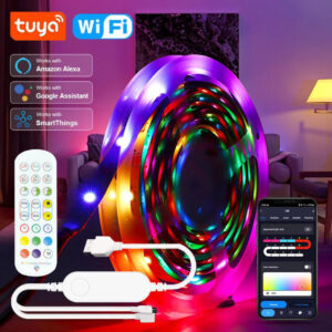 1-30M/100FT USB LED Strip Lights Tuya APP Control Color Changing 5050 RGB TV Backlight Flexible Lamp Tape for Room Decoration - Image 5
