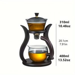Lazy Kung Fu Glass Tea Set Semi Automatic Drip With Infuser Glass Teapot Set Magnetic Switch Teapot Teacup Set Glassware - Image 4