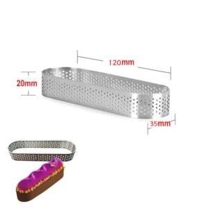6PCS Silver Oval Stainless Steel Porous Cake Mousse Mold for French Dessert Fruit Pie Small Fruit Tarte Crust Quiche Cake Mold - Image 4