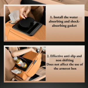 Car Center Console Armrest Cushion Thicken Arm Rest Box Pad Side Extension Cushion with Cup Holder Tissue Box Organizer Bag - Image 5