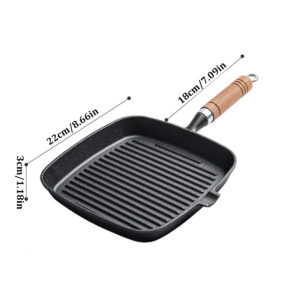 Cast Iron Frying Pan Uncoated Non-stick Cooking Pot Home Cookware 24cm Steak Frying Camping - Image 3