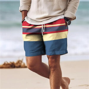 Colorful Stripe Pattern Beach Shorts For Men Fashion 3D Printed Swim Trunks Summer Board Shorts Loose Short Pants Streetwear - Image 5