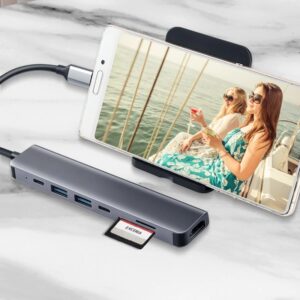 7 in 1 USB C HUB USB 3.0 HDMI 4K 60Hz Video USB2.0 SD TF Card Slot Reader Multi-Ports PD Charging for PC/Laptops/MacBook Pro - Image 3