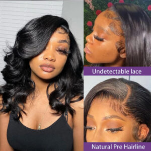 Loose Wave 4x4 Lace Closure Bob Wig Pre Plucked 180 Density Body Wave Short Bob Human Hair Wigs 4x4 Lace Frontal Closure Wig - Image 2