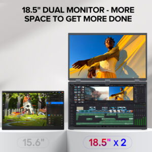 UStation Δ / Delta Plus Stacked Monitor No Drive Required Laptop Dual Screen Folding 18.5" With USB C Mini HDMI For PC Mac Phone - Image 3
