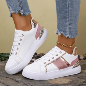 Luxury Sports Shoes 2024 Autumn Simple Low Top Women's Vulcanized Shoes Round Toe White Casual Sports Shoes Zapatillas Deporte - Image 3
