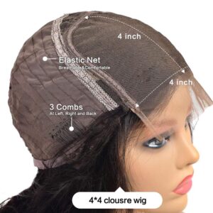Loose Wave 4x4 Lace Closure Bob Wig Pre Plucked 180 Density Body Wave Short Bob Human Hair Wigs 4x4 Lace Frontal Closure Wig - Image 3