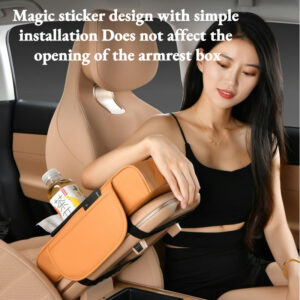 Car Center Console Armrest Cushion Thicken Arm Rest Box Pad Side Extension Cushion with Cup Holder Tissue Box Organizer Bag - Image 3