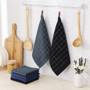 Homaxy 4/6pcs 100% Cottton Kitchen Towel Absorbent Dishcloth Ultra Soft Kitchen Cloths Drying Hand Towels Home Cleaning Tools - Image 3