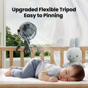 Xiaomi Mini Portable Stroller Fan Detachable 3 Speed ​​Rechargeable 360° Rotating Cooling Fan for Car Seat Baby Crib Travel - Image 4