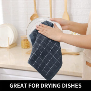 Homaxy 4/6pcs 100% Cottton Kitchen Towel Absorbent Dishcloth Ultra Soft Kitchen Cloths Drying Hand Towels Home Cleaning Tools - Image 4